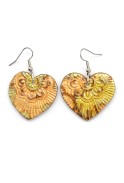 Metallic Ceramic Heart Earrings